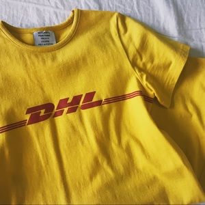 Vetements Yellow DHL T Shirt